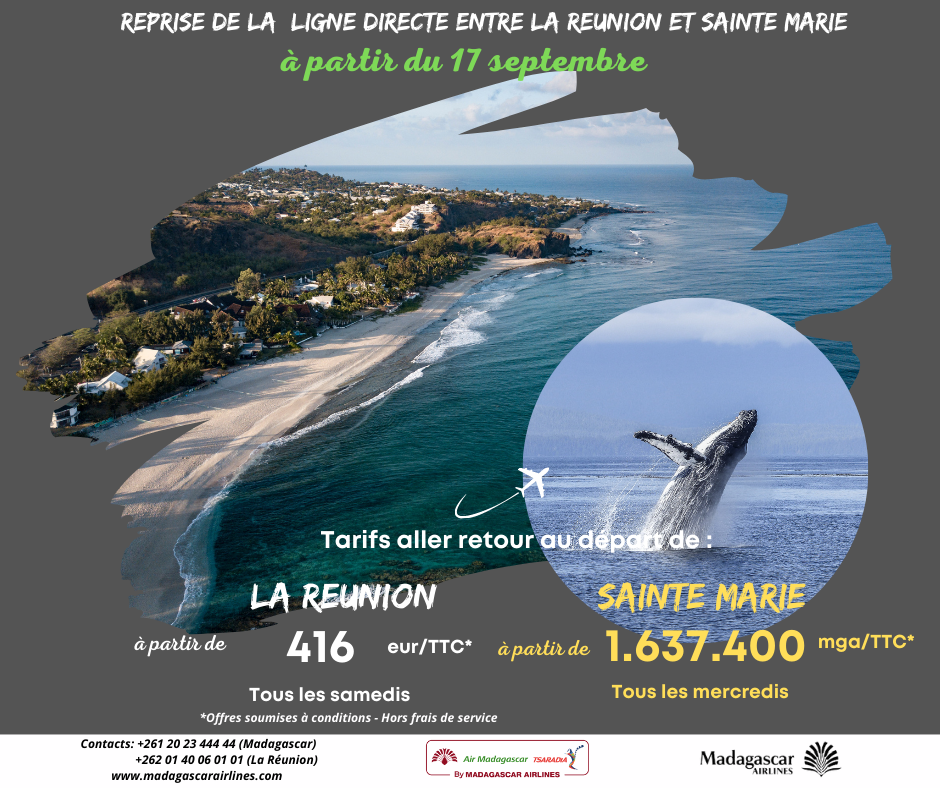 Flight SainteMarie Reunion first service September 17, 2022